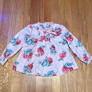 Janie and Jack Pink Floral Long Sleeve Shirt 4T